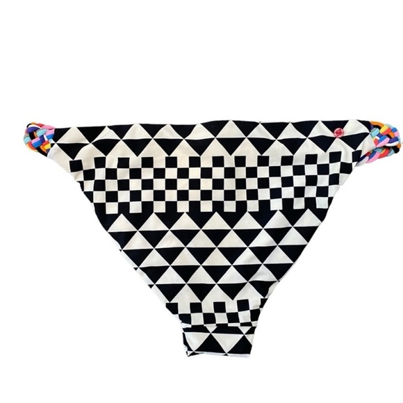 Red Carter Cali' Bikini Set Halter Bikini Top & Full Cut Bottom Check Print - Picture 8 of 13